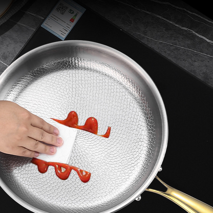 Titanium Frying Pan Uncoated Stainless Steel Base